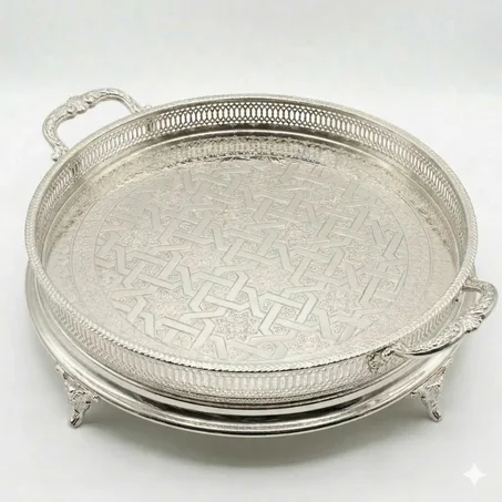 صينية مغربية تقليديةدائرية  Plateau marocain traditionnel rond