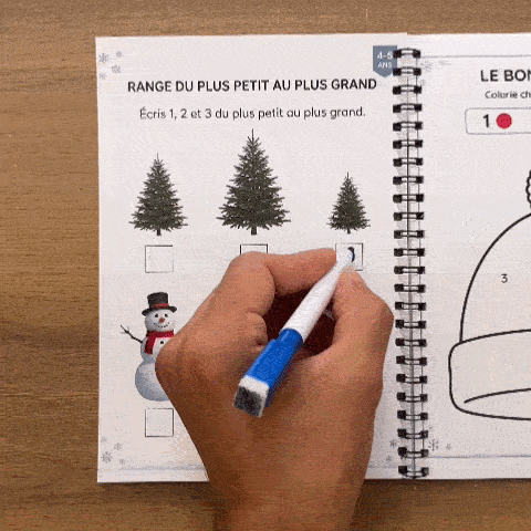 On écrit au feutre effaçable puis on efface la page