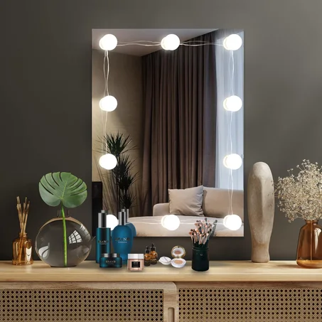 مصابيح هوليود لتزيين المرآة مع 3 أوضاع للإضاءة