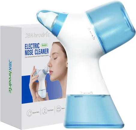 Système d'irrigation nasale, irrigateur nasal, appareil de rinçage des sinus, nettoyeur de nez à 2 modes avec fonction de collecte automatique des débris pour les sinus, le nez qui coule et l