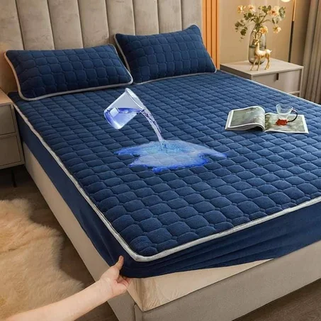 Housse de protection matelas imperméable en velours