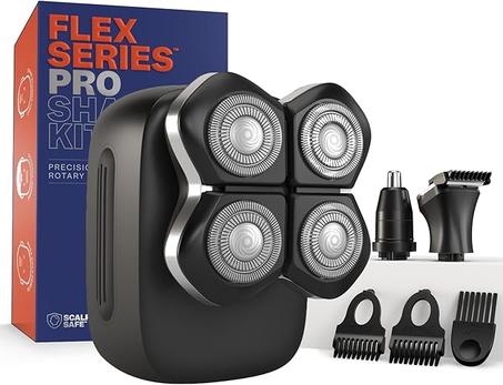 Freebird FlexSeries Pro - Afeitadora eléctrica de cabeza y cuerpo para hombre, inalámbrica, recargable, húmedo/seco, calvo, cabeza calva e ingle, maquinilla de afeitar impermeable con cuchill