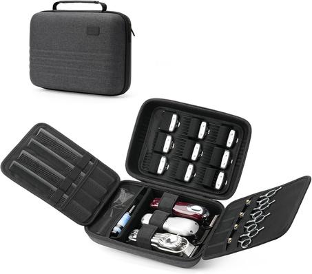 Estuche duro para cortar el pelo, estuche de peluquero para cortadoras y suministros, bolsa de viaje de herramientas de pelo EVA para Surker/Wahl/Andis Men Razor Guard Grooming Kits