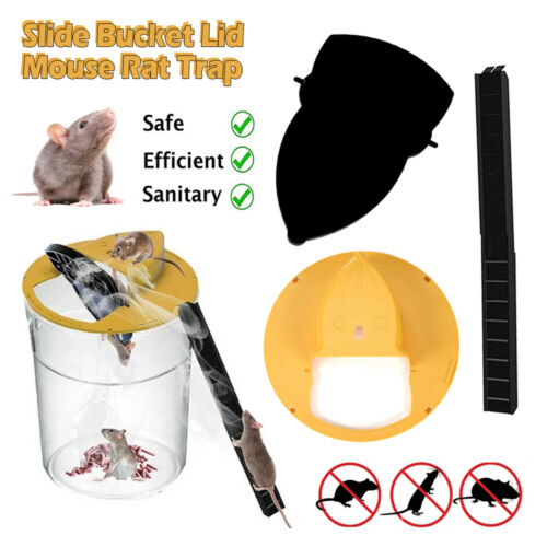 feidaguoji Slide Bucket Lid Mouse Rat Trap with Ramp, Flip N Slide
