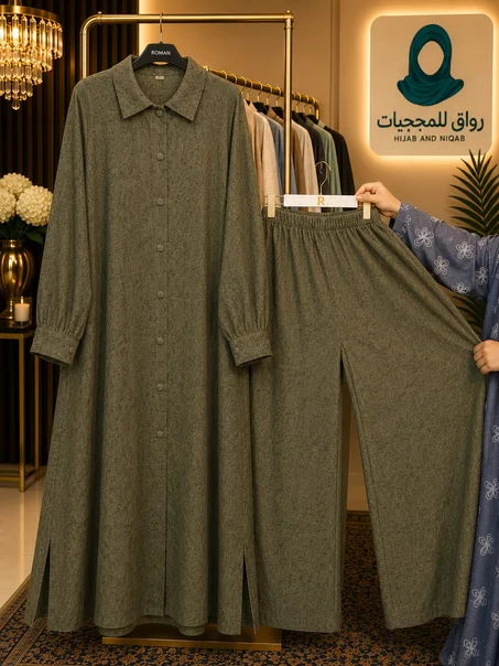 مصنوع من قماش خفيف ومريح والأجمل فيه هو زخرفة الجاكار الراقية المنسوجة داخل القماش