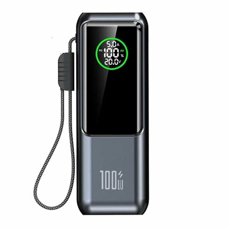 BAGULE 20000mAh Power Bank avec câble intégré, charge rapide 100W haute puissance pour ordinateur portable, grande capacité
