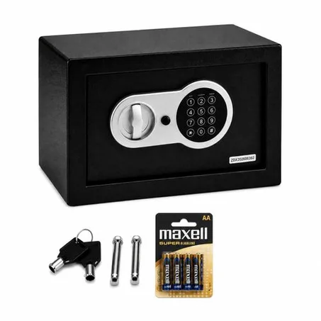 Coffre-Fort Électronique avec Clavier Numérique + 4 Piles AA Maxell – 31 × 20 × 20 cm