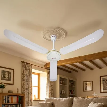 General Ventilateur de plafond High Technology - 142 cm (56 pouces), 3 pales, design moderne - blanc