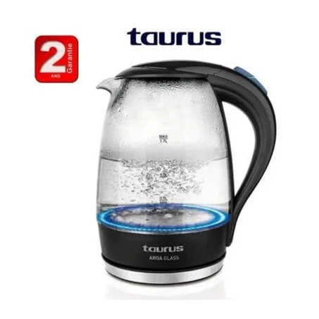 Taurus Bouilloire en verre cristal Arua, 1,7 L, rotation à 360 degrés, 2 200 W