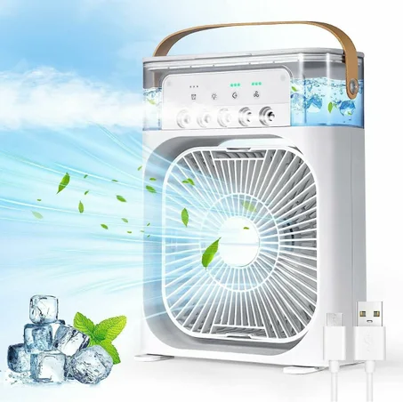 Portable Fan Air Conditioners avec Humidificateur et Éclairage LED
