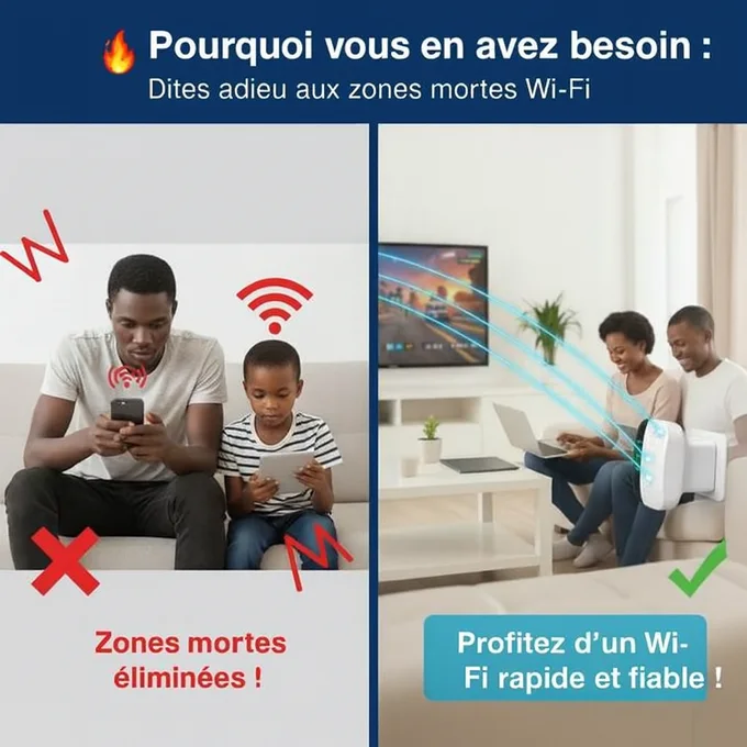 Répéteur Wi-Fi branché dans une prise murale