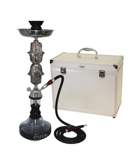 22" Inhale Khamsa Hand of Fatima Hookah w/ Case