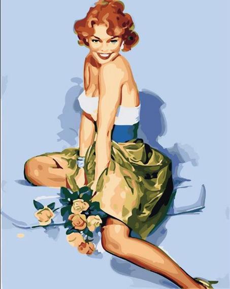 Pin_up vintage et Bouquet