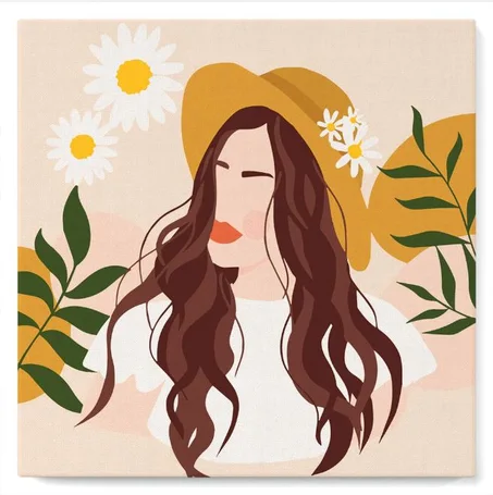 Femme et marguerites