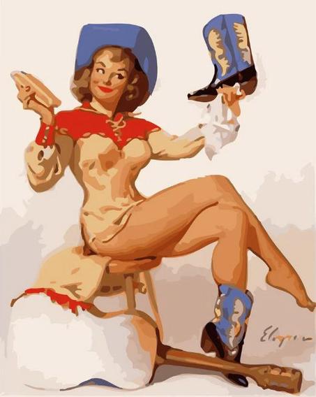 Pin-up vintage et Bottes bleues