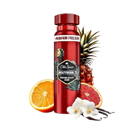 Old Spice Wolfthorn Men's Deodorant Spray - Aluminum-Free - Invisible (Underarms and Body), 150ml