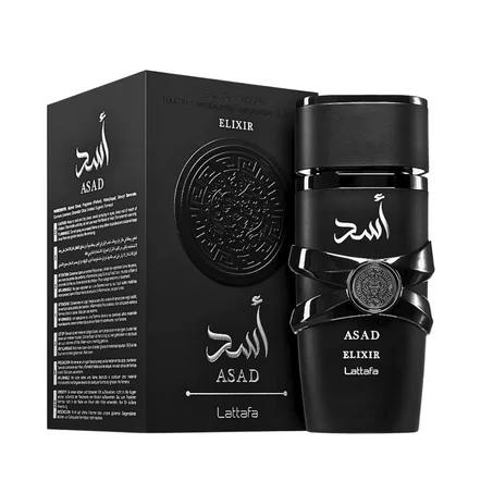 Asad Elixir by Lattafa Perfumes 100ml EDP for Men – Amber Woody Tobacco Luxury Fragrance