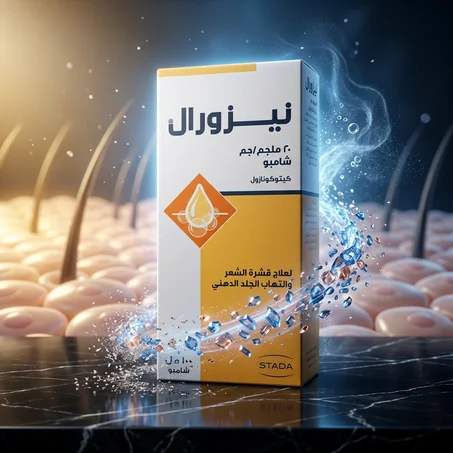 شامبو نيزورال – لعلاج قشرة الرأس والتهاب الجلد الدهني