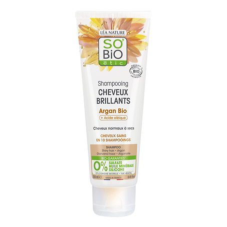 shampoing cheuveux brillants argan bio