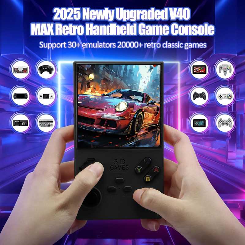 New 2025 V40 MAX Portable Retro Game Console – Massive 256GB, 20,000+ Games