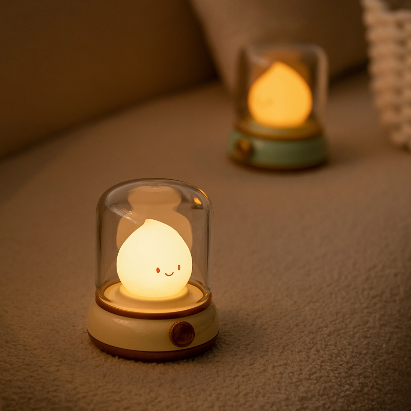 LED Flameless Candle Night Light – USB Dimmable Table Lamp for Room Decoration & Camping