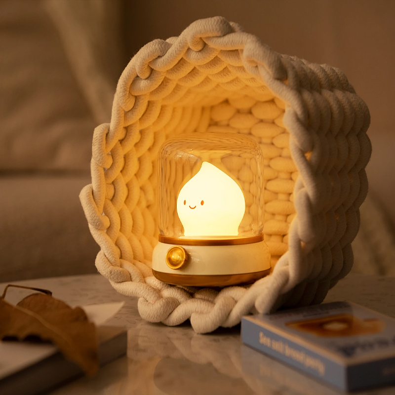 LED Flameless Candle Night Light – USB Dimmable Table Lamp for Room Decoration & Camping