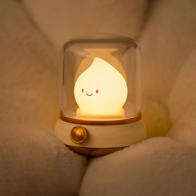 LED Flameless Candle Night Light – USB Dimmable Table Lamp for Room Decoration & Camping