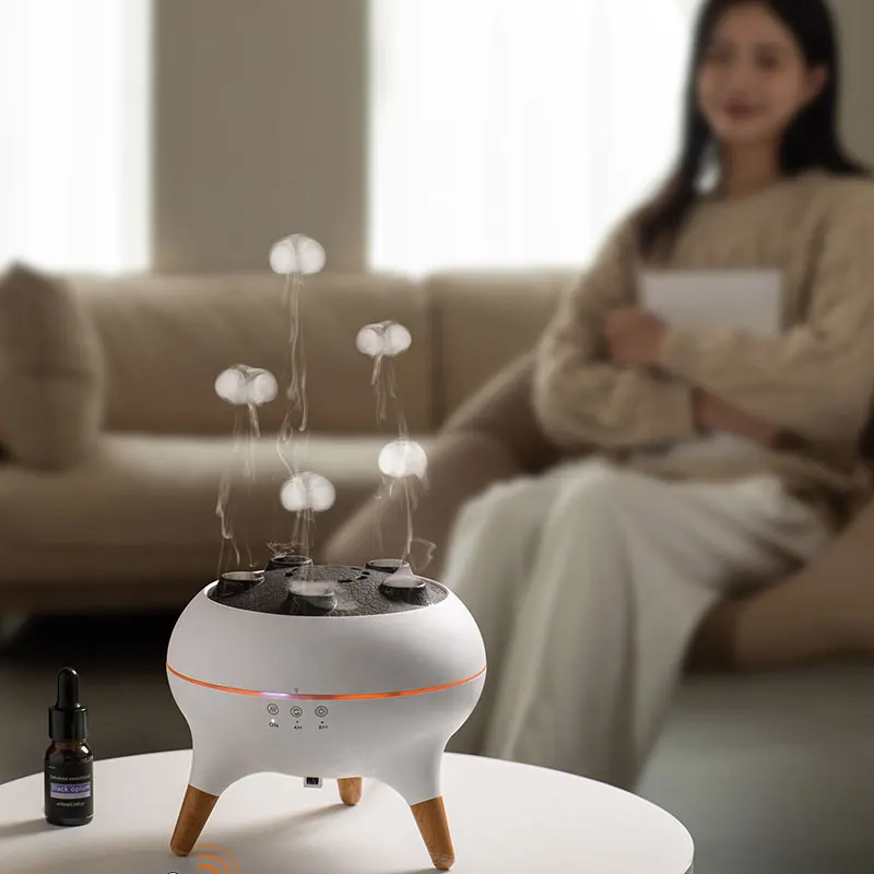Home Fog Incense Humidifier with Dynamic Spray & Colorful Lighting – Remote Included