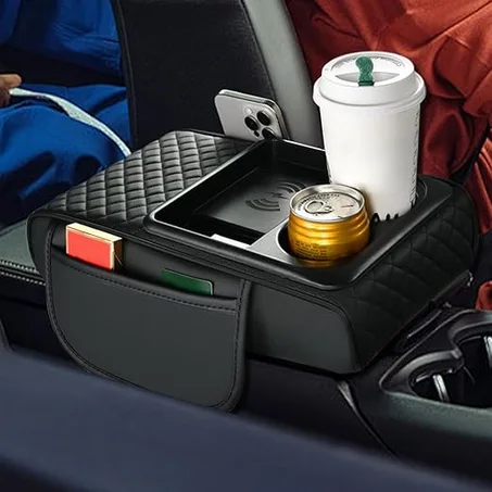 ORGANISEUR DE VOITURE 2 EN 1 AVEC CHARGEUR SANS FIL