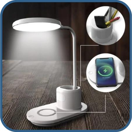 مصباح الطاولة مع شاحن لاسلكي