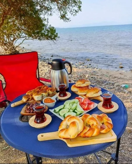 Generic Table Portable Camping et Plage - tissu bleu - Table chaise Pliante