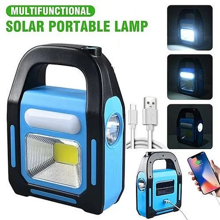 Lampe Solaire Extérieure Etanche LED USB Rechargeable - Jaune/vert