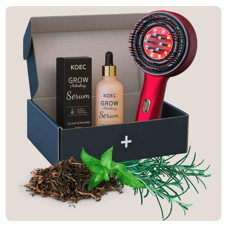 بـكـج إنـبـات الـشـعـر : سـيـروم الـبـيـوتـيـن و الأعـشـاب الـطـبـيـعـيـة + فـرشــاة  تـدلـيــك   3  فـي    واحــد