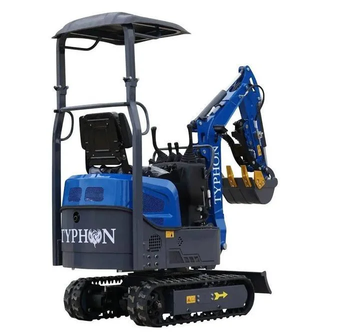 TYPHON TERROR XI STORM Mini Excavator - 1.1 Ton Trench Digger with Boom Swing, Hydraulic Thumb Clip, Bucket