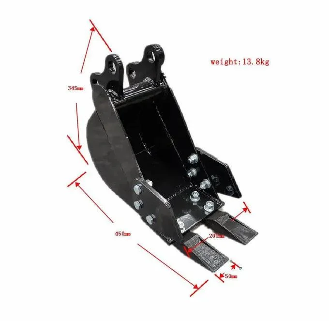 200mm Narrow Bucket Attachment for TYPHON Mini Excavators USA