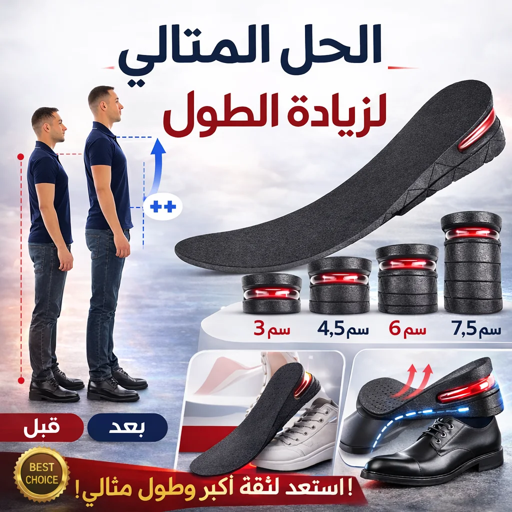 كعب داخلية لزيادة الطول حتى 7.5 سم