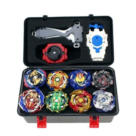 Beyblade Beyblade Super King 12 pcs Gyro Burst Beyblade Set avec lanceur d'étincelles avec boîte de rangement