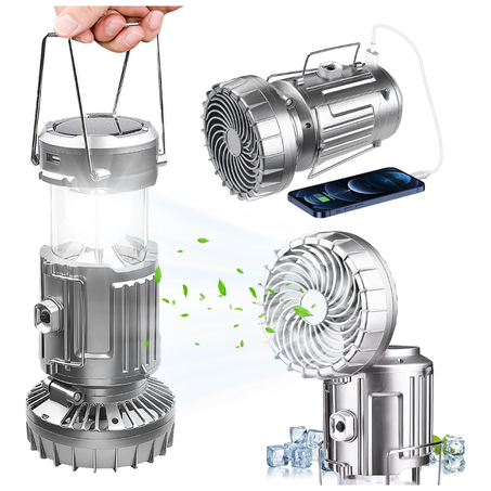 فانوس يعمل بالطاقة الشمسية مع مروحة و باور بانك