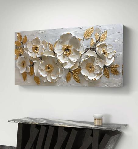 لوحة جدارية زهرية ثلاثية الأبعاد