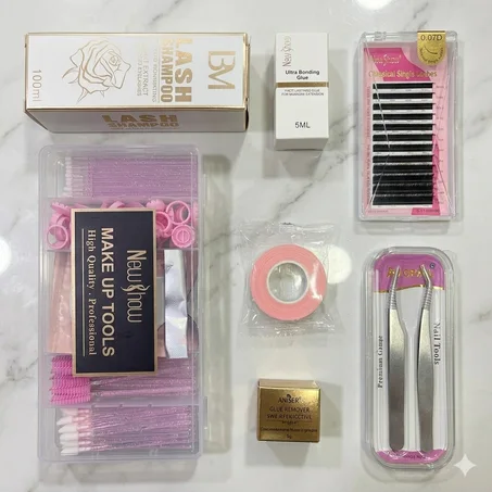 ✨ طقم احترافي متكامل لتركيب وتمديد الرموش (Eyelash Extension Kit) ✨
