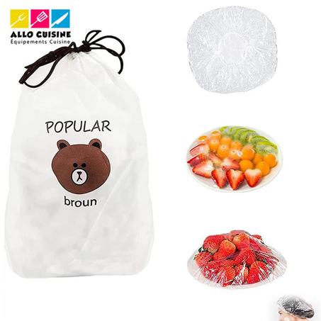 غطاء الغذاء قابل للتمدد حقيبة ، 100 قطعة