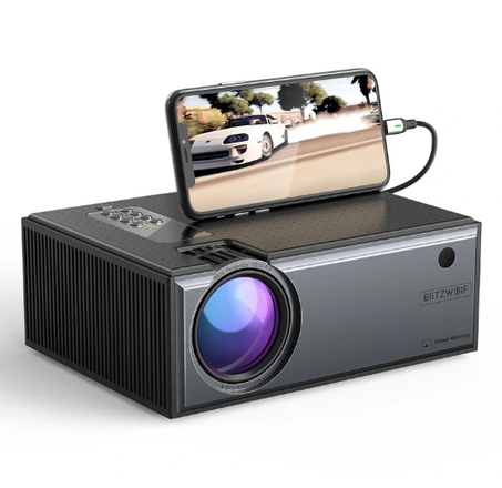 Blitzwolf® BW-VP1-Pro LCD Projector 2800 Lumens Phone Same Screen Version Support 1080P Input Dolby Audio Wireless Portable Smart Home Theater Projector Beamer