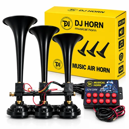 Klaxon à Air 3 Trompes Musical – 12V/24V
