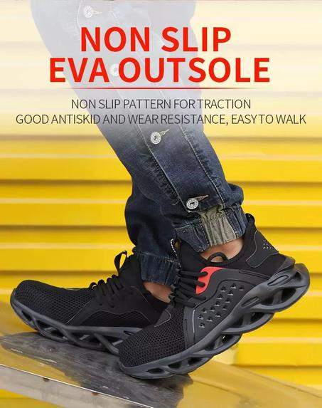 Work shoes with steel reinforcement
