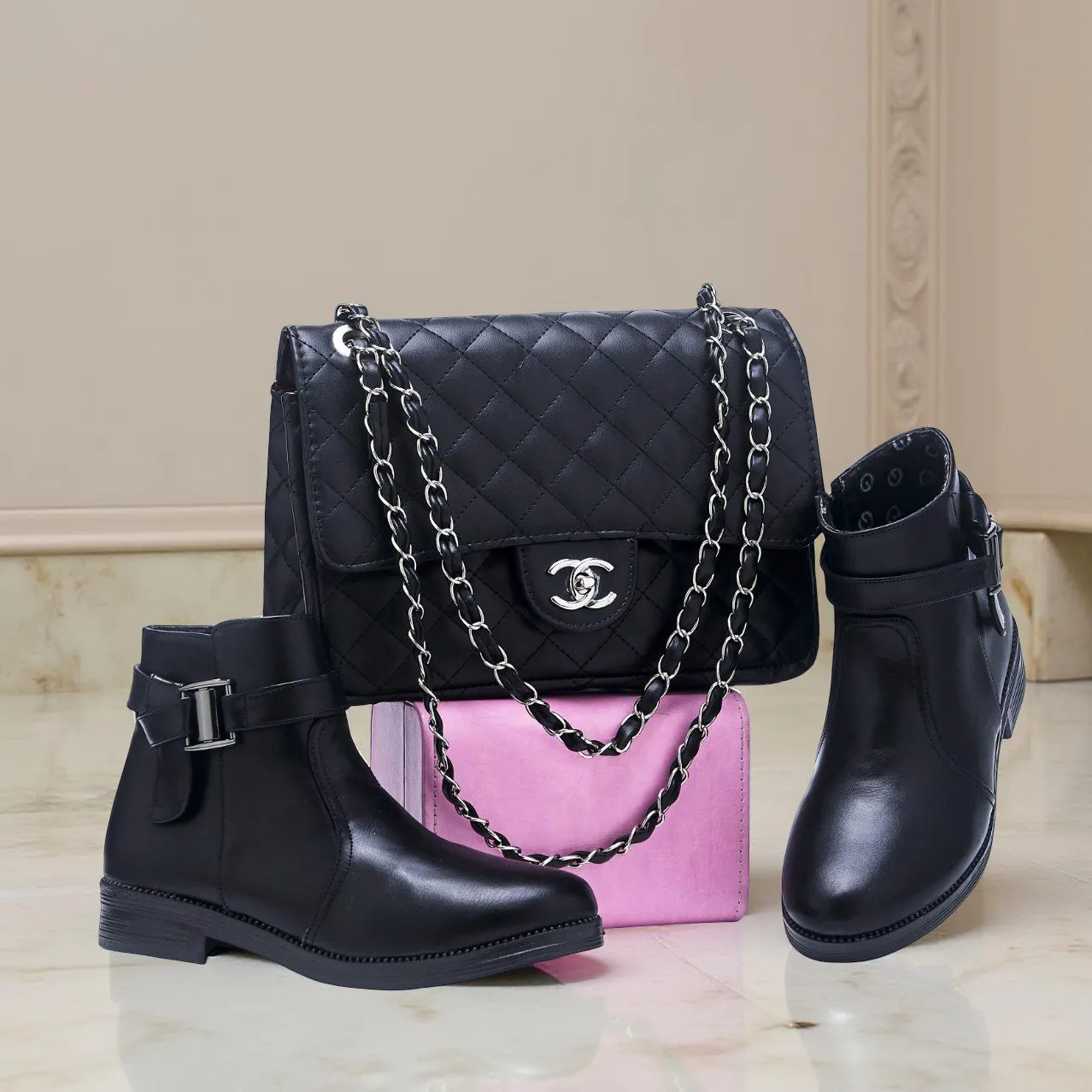 ✨ حقيبة عصرية CHANEL 👜 +     بوت انيق