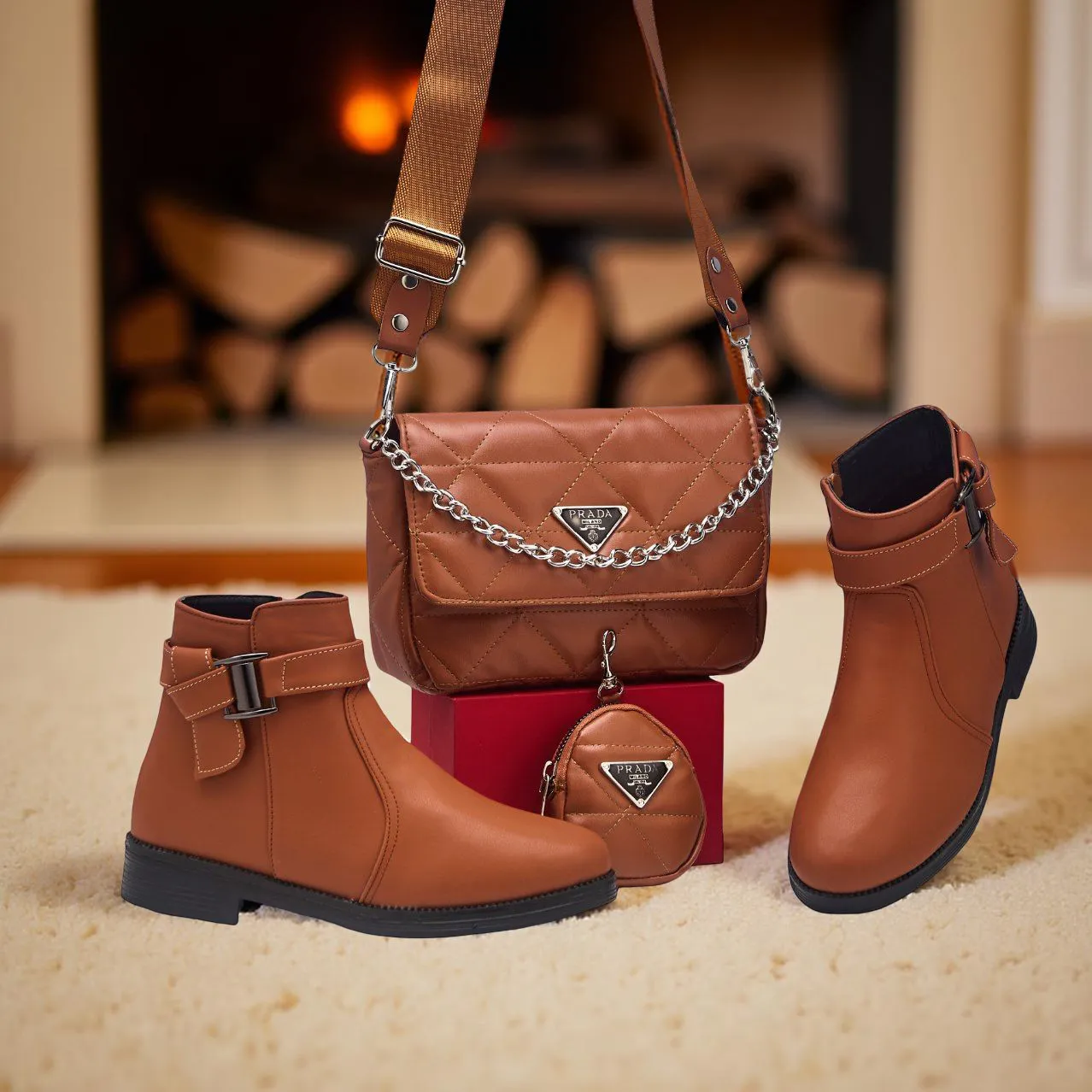 ✨ حقيبة عصرية PRADA 👜 +   بوط نسائي