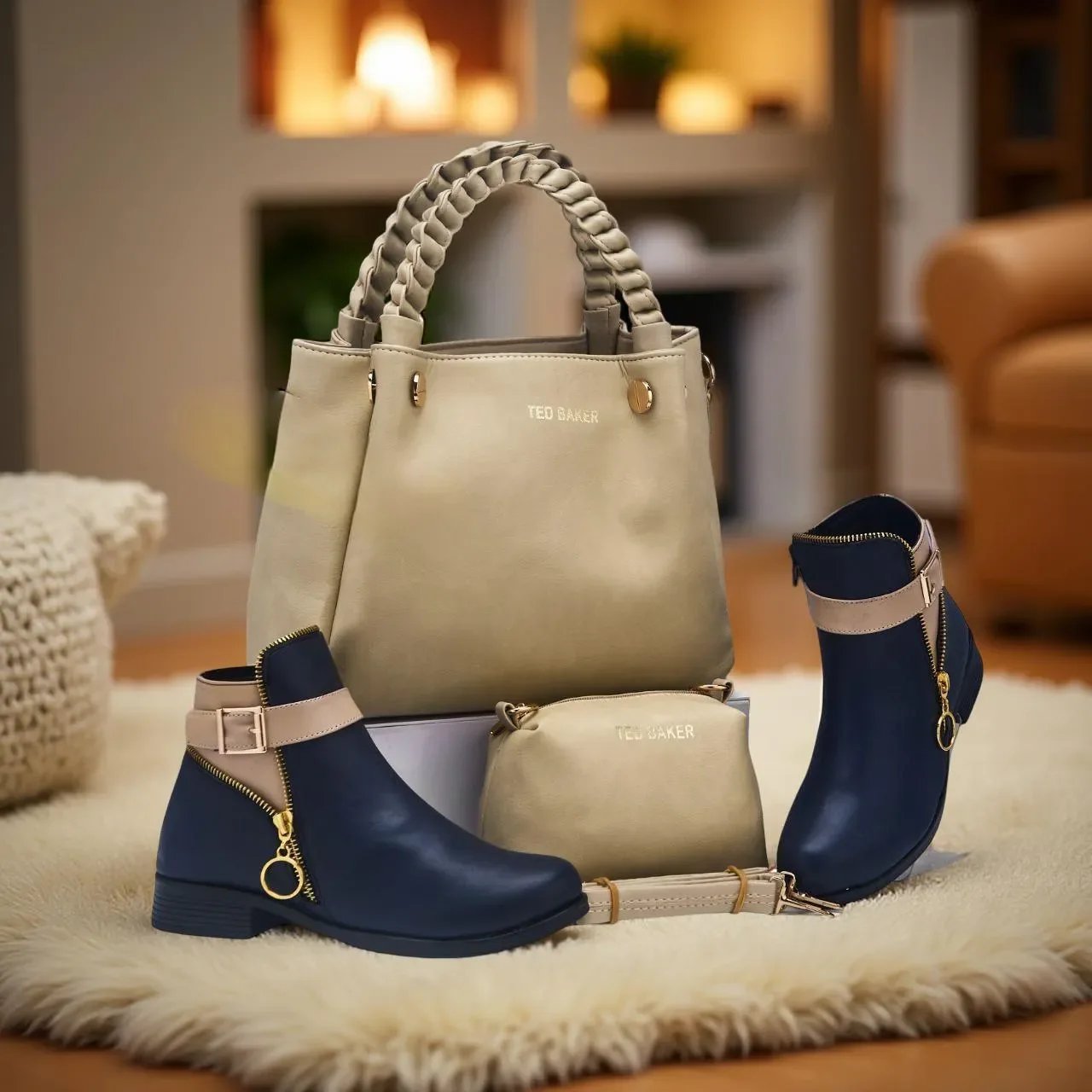 ✨ حقيبة عصرية  TED BAKER 👜 +  لاتروس + حذاء بوت