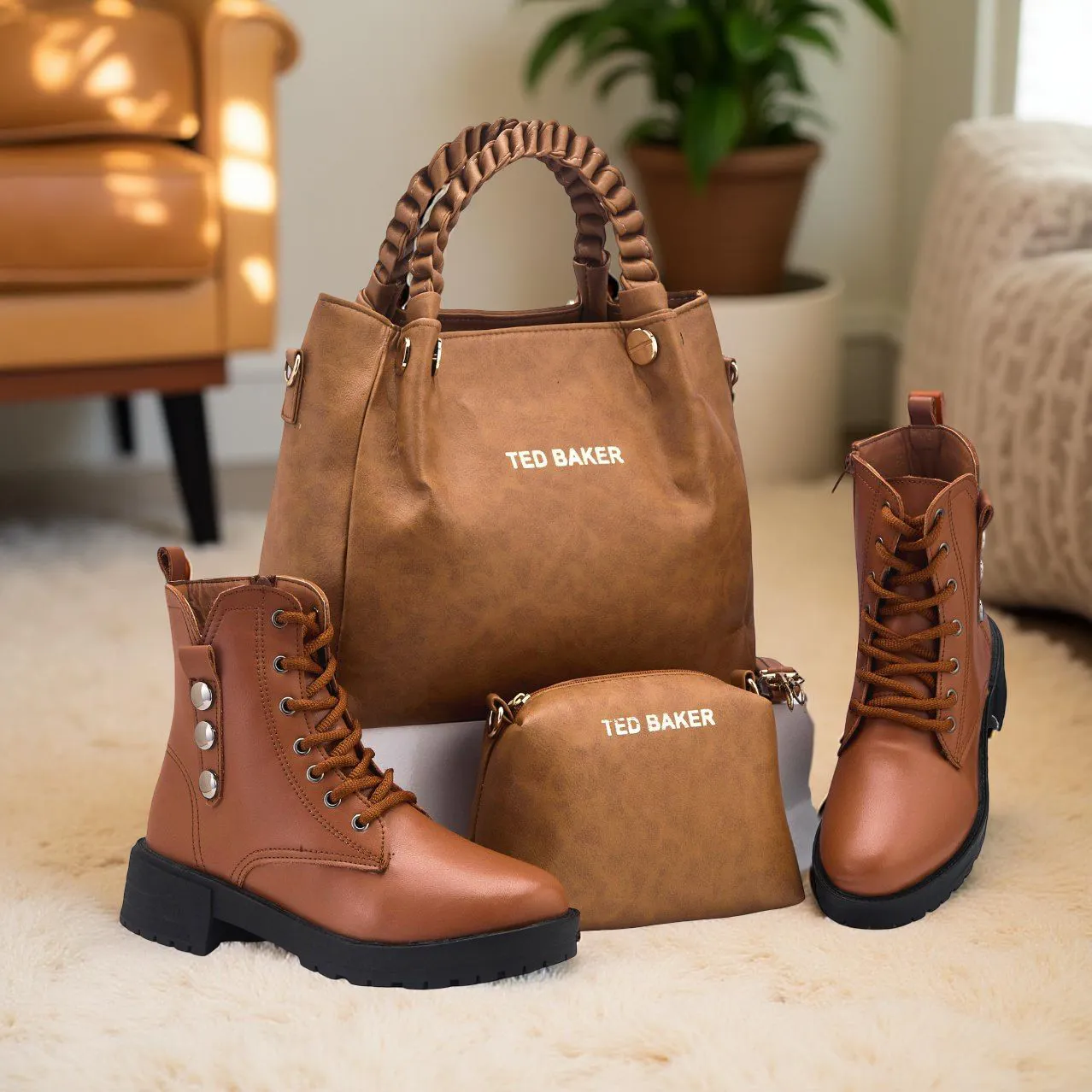 ✨ حقيبة عصرية  TED BAKER 👜 +  لاتروس + حذاء بوت  ref 01