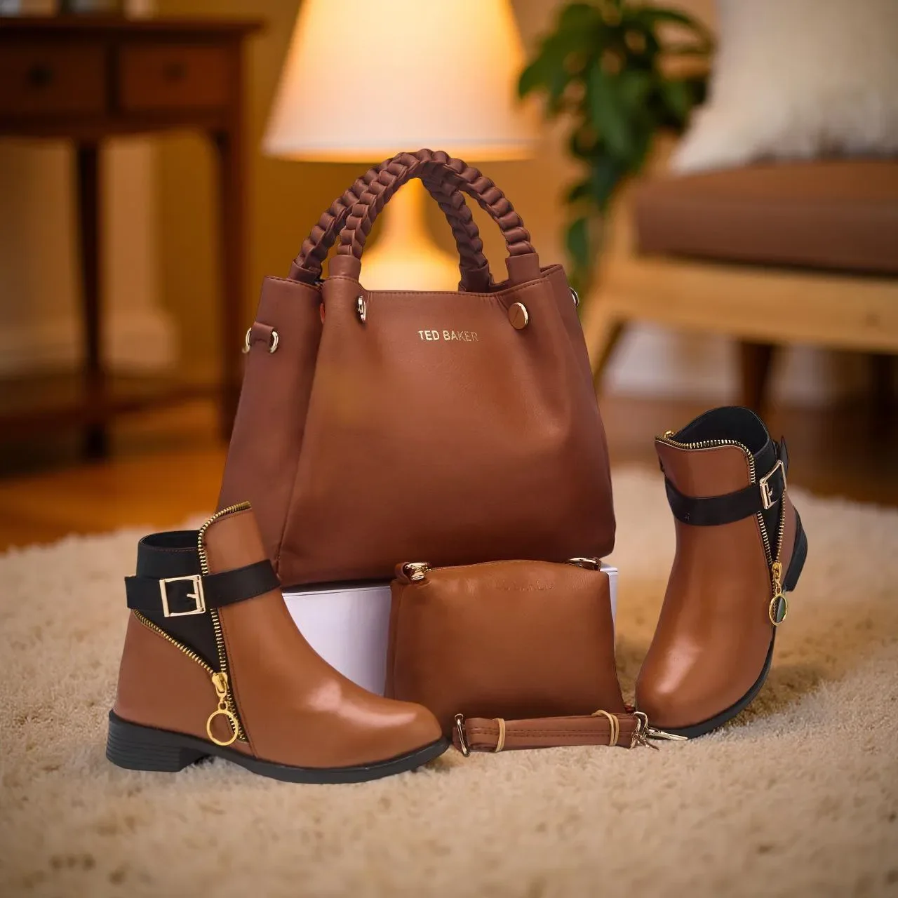 ✨ حقيبة عصرية  TED BAKER 👜 +  لاتروس + حذاء بوت