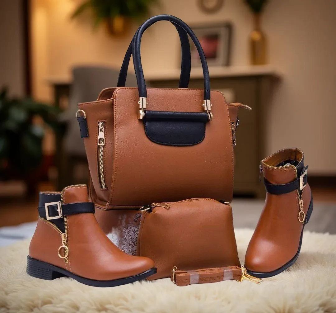 ✨ حقيبة عصرية 👜 + بوت ستايل 👢 + لاتروس